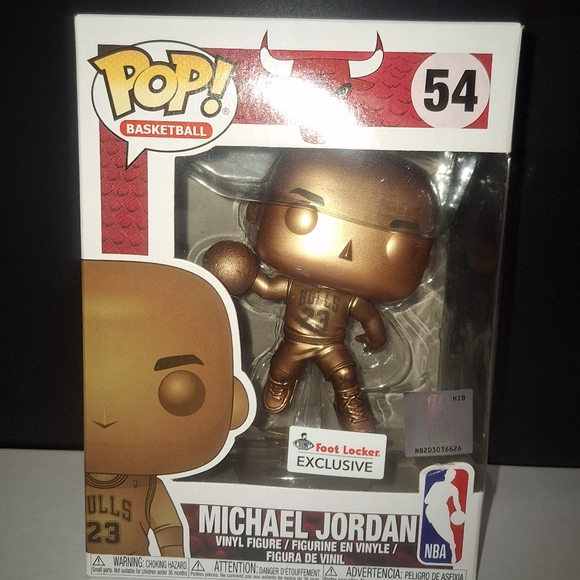 Funko Pop! basketball figure features the legendary Michael Jordan in a bronze - Picture 1 of 6